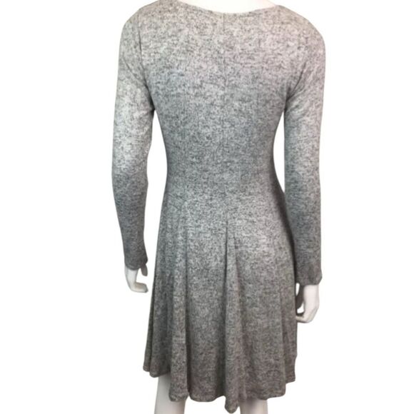 Anthropologie Dolan Left Coast Dress Gray Piper Pleated Fit & Flare large - Picture 4 of 9